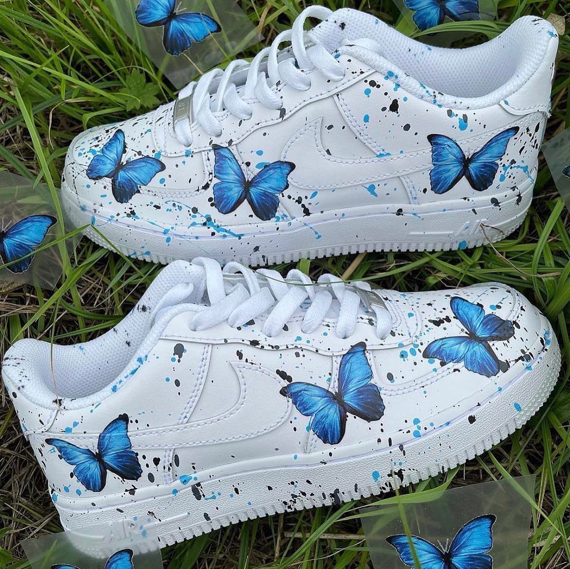 Butterflies Blue Black Custom Air Force 1