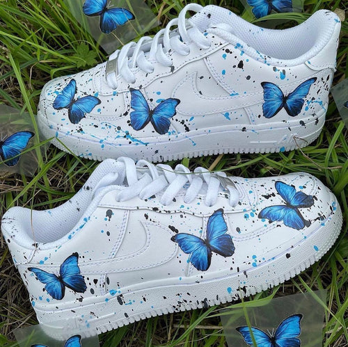 Butterflies Blue Black Custom Air Force 1