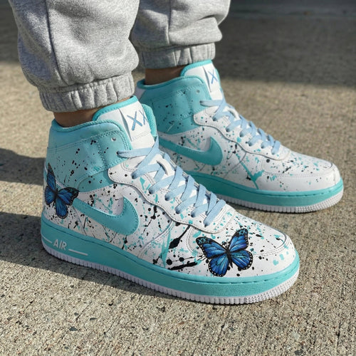 Butterflies Mint Baby Blue Custom Air Force 1
