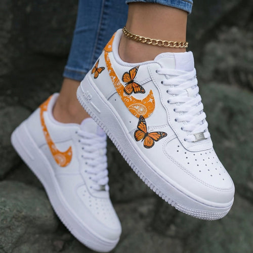 Butterflies Paisley Orange Custom Air Force 1