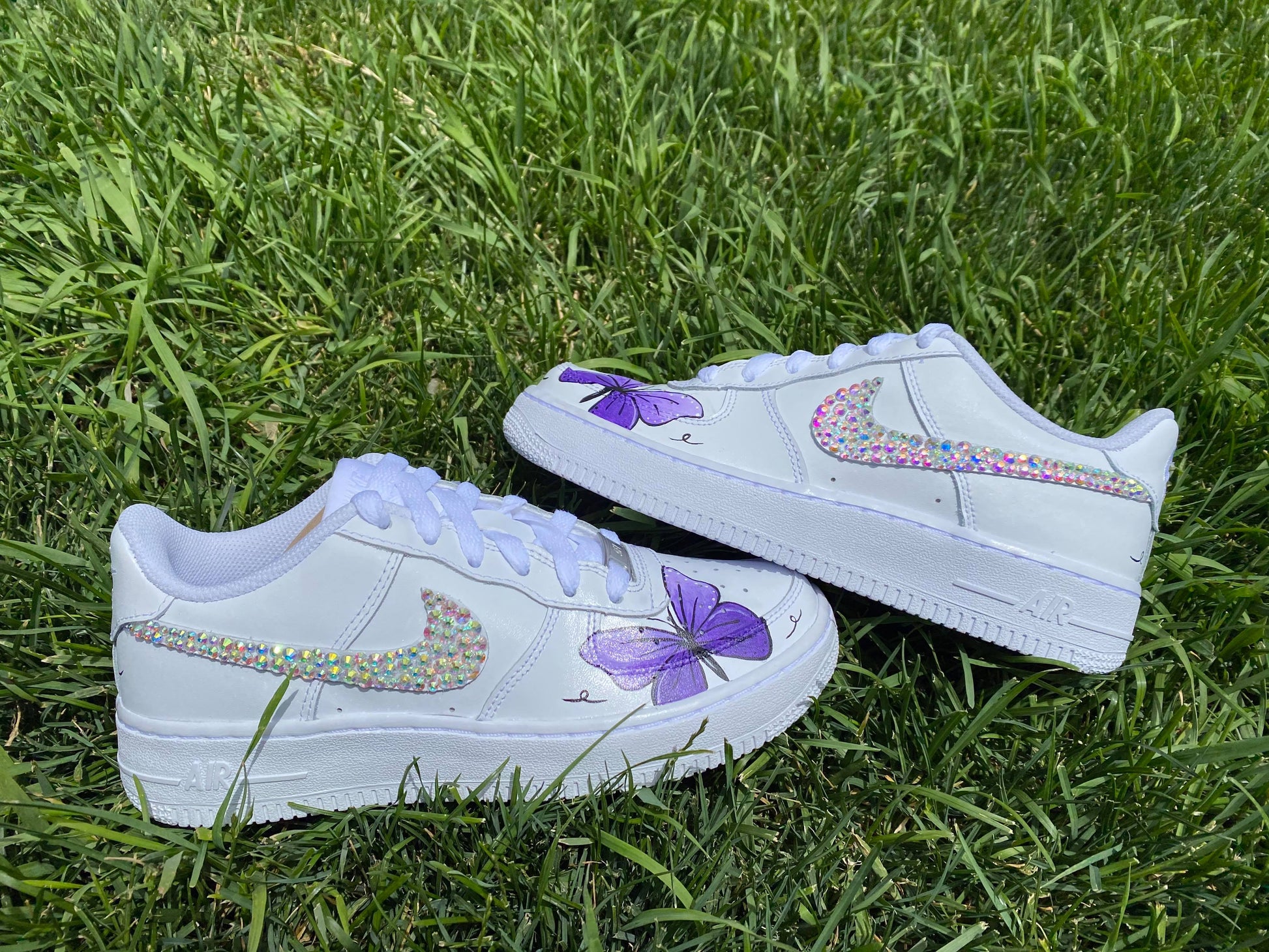 Butterflies Purple Glitter Custom Air Force 1