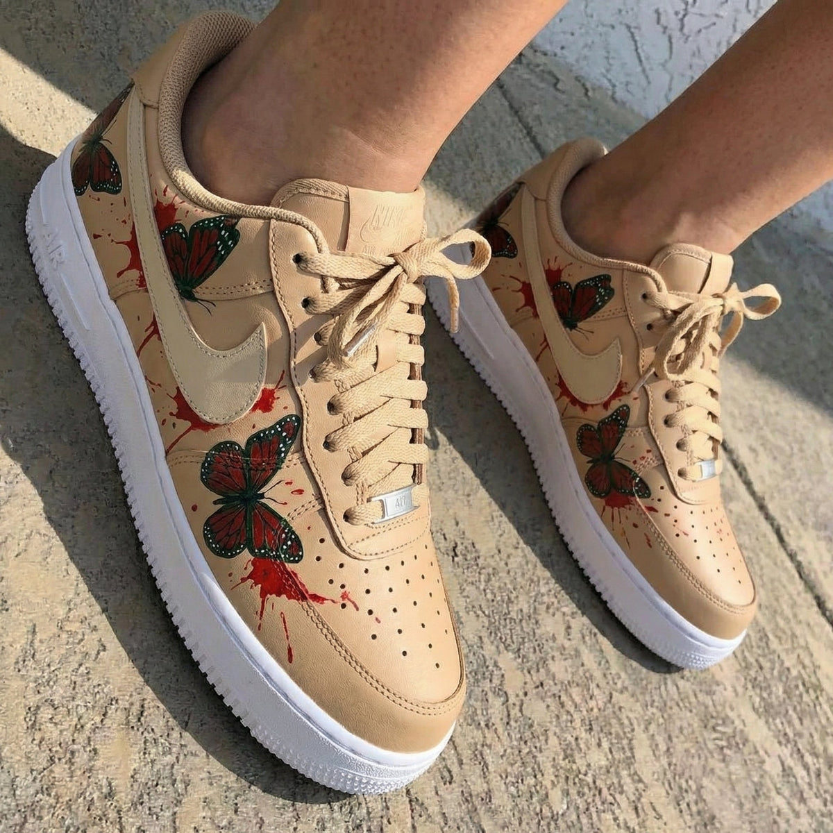 Butterflies Red Tan Custom Air Force 1