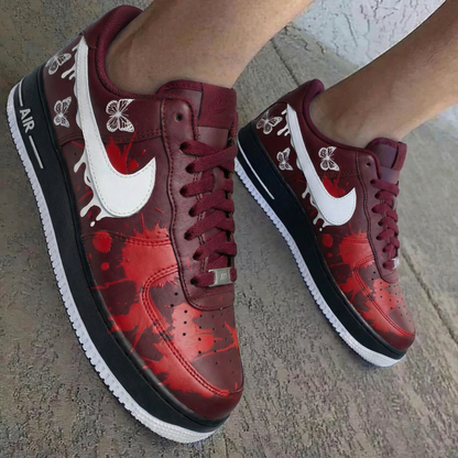 Butterflies Red White Custom Air Force 1
