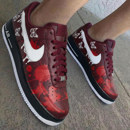 Butterflies Red White Custom Air Force 1