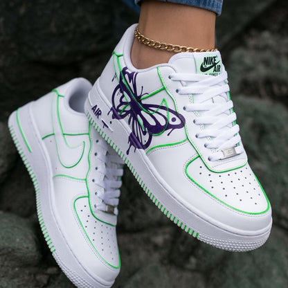 Butterfly Purple Green Custom Air Force 1