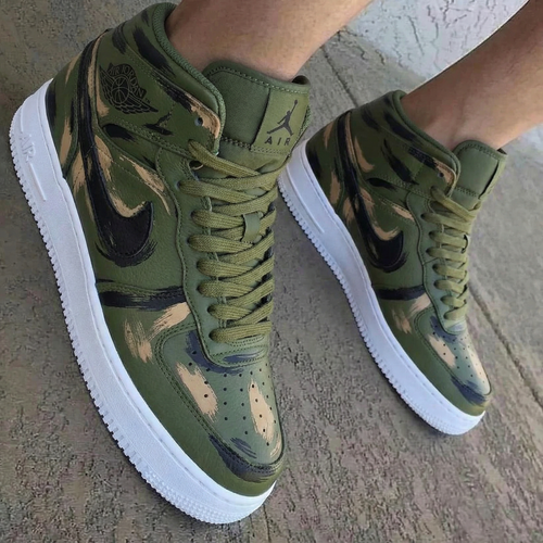 Camouflage Green Custom Air Jordan 1