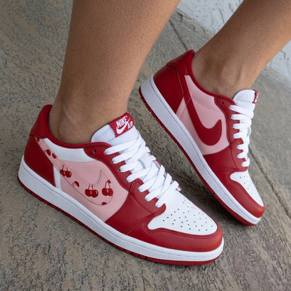 Cherries Baby Pink Red Custom Air Jordan 1