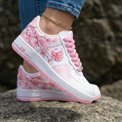 Cherry Blossom Pink Thick Shoelace Custom Air Force 1