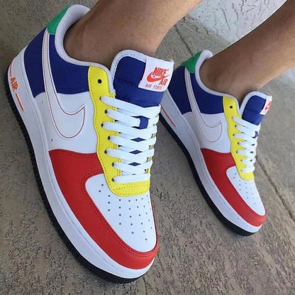 Color Blocked Red Yellow Blue Green Custom Air Force 1