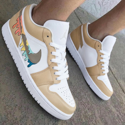 Colorful Drip Tan Custom Air Jordan 1