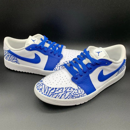 Cracked Pattern Blue White Custom Air Jordan 1