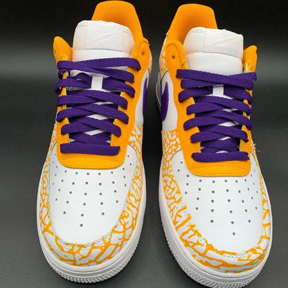 Cracked Pattern Orange Purple Custom Air Force 1