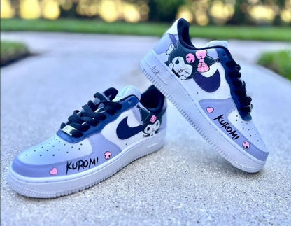 Custom Air Force 1 Baby Blue Kuromi Pattern