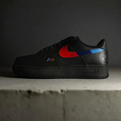 Custom Air Force 1 Black BMW M Stripes Logo
