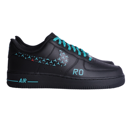 Custom Air Force 1 Black Teal Star Pattern