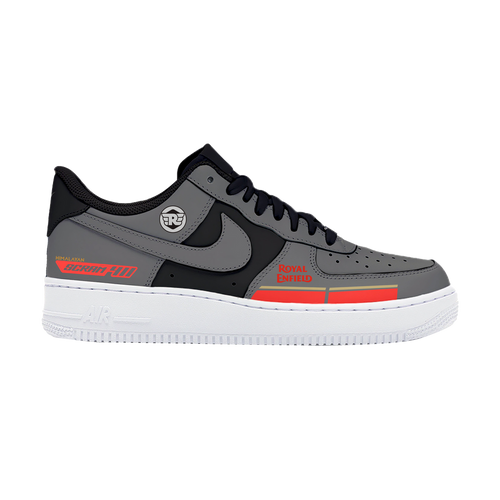 Custom Air Force 1 Gray Red BrAnding Design