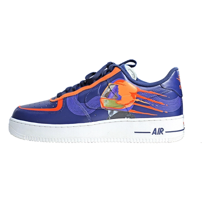 Custom Air Force 1 Navy Orange Lion Logo