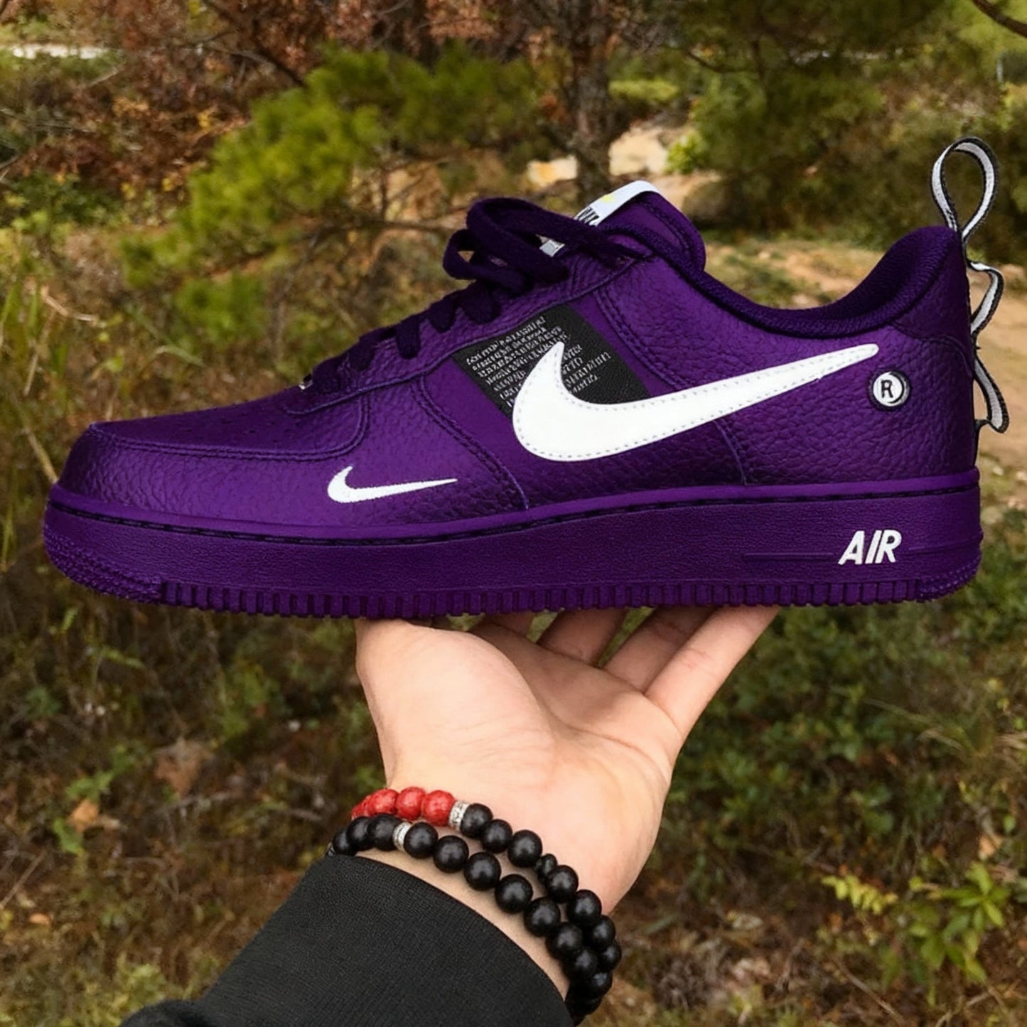 Custom Air Force 1 Purple With White Swoosh