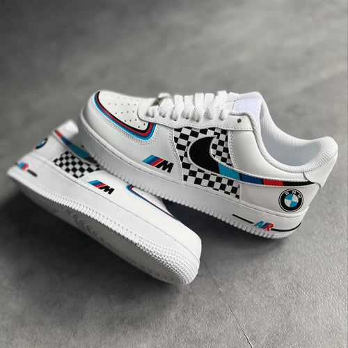 Custom Air Force 1 White Checkered BMW Design