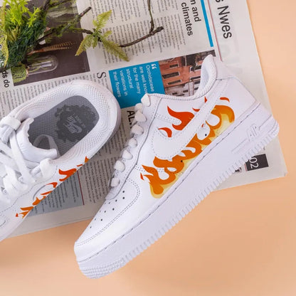 Custom Air Force 1 White Flame Pattern