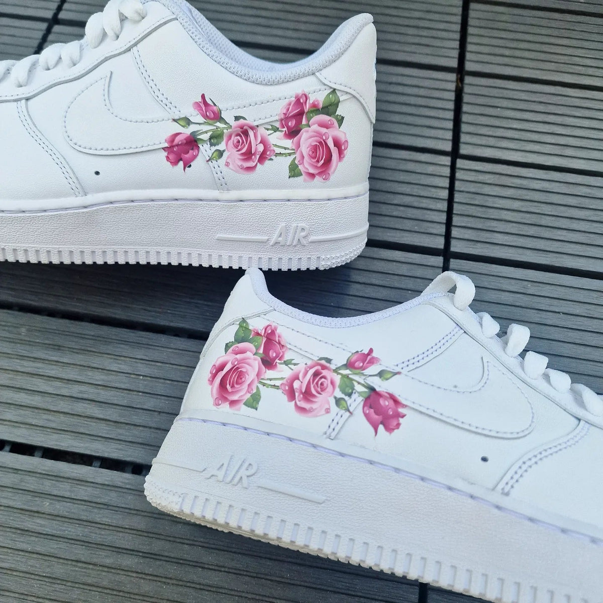 Custom Air Force 1 White Pink Roses