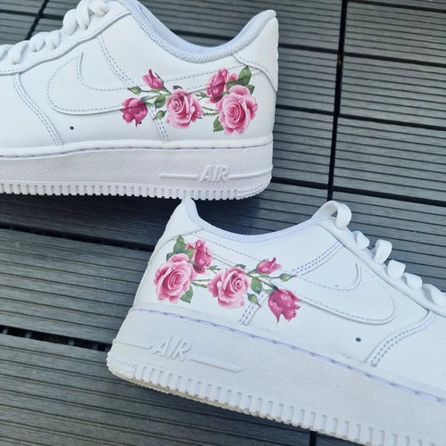 Custom Air Force 1 White Pink Roses