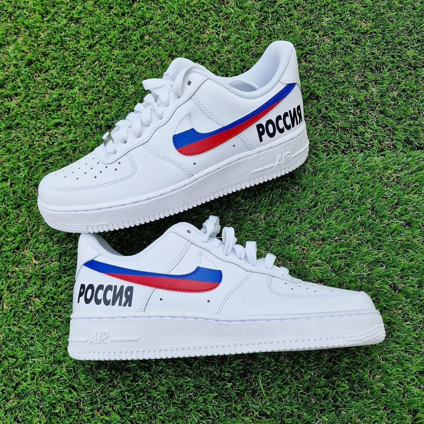 Custom Air Force 1 White Russia Flag Design