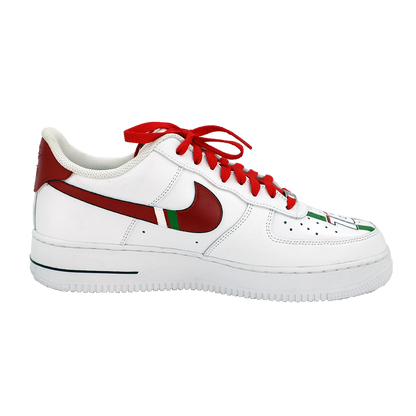 Custom Air Force 1 White With Ferrari Logos And Red Accents