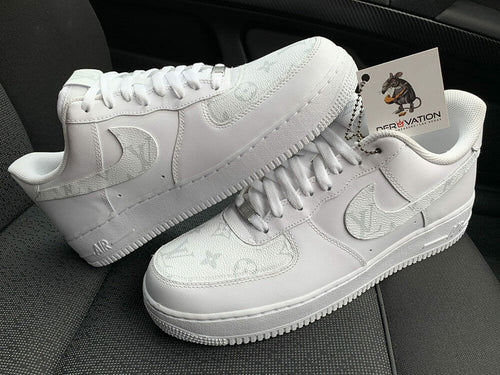 Custom Air Force 1 White With LV Logo