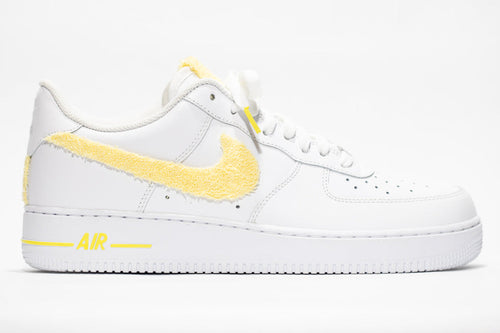 Custom Air Force 1 White Yellow Terry - Cloth Swoosh
