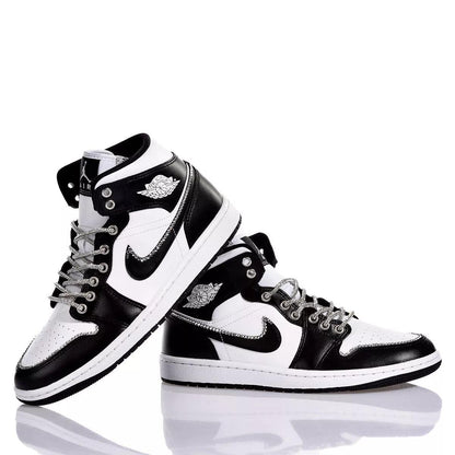 Custom Air Jordan 1 Black and White With Rhinestones
