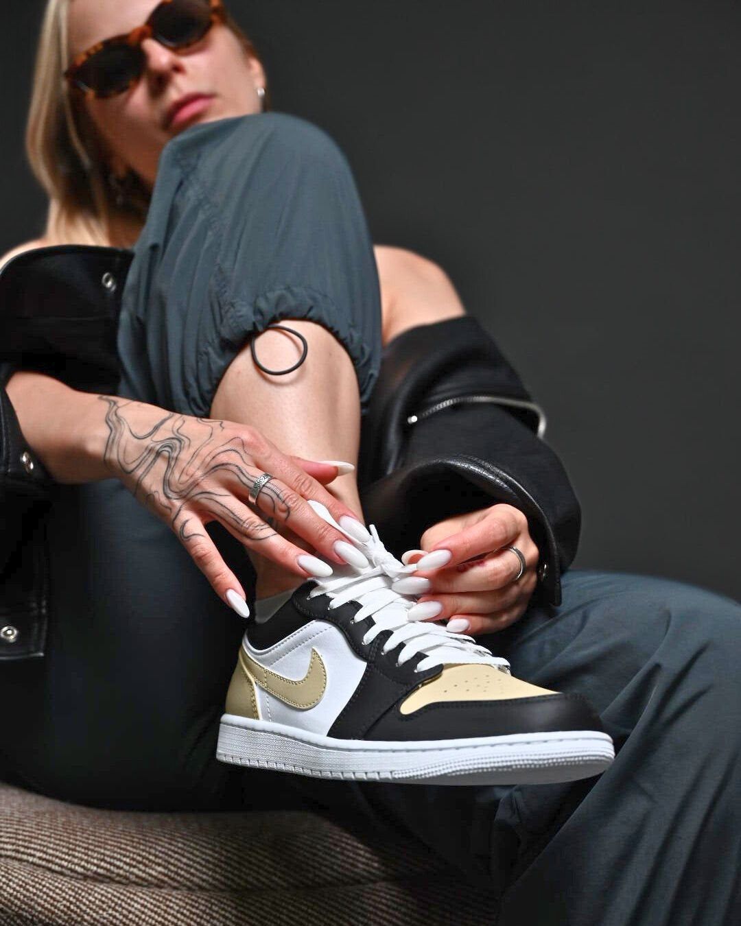 Custom Air Jordan 1 Low Black White Beige