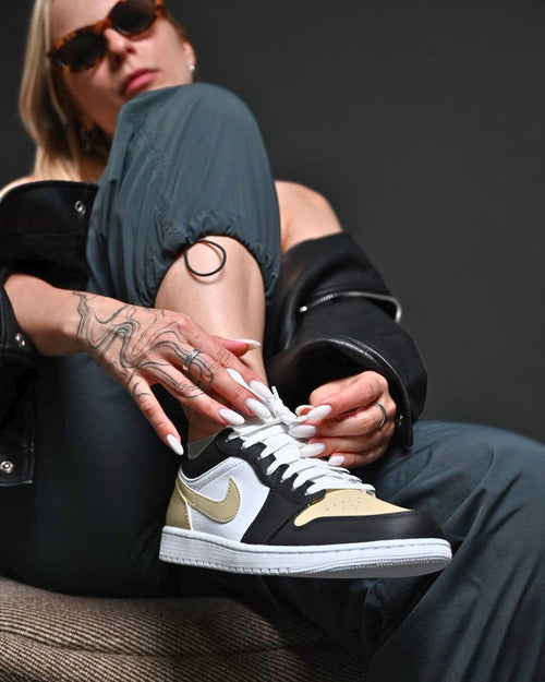 Custom Air Jordan 1 Low Black White Beige