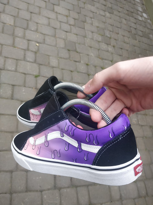 Custom Dunk Black Purple Pink Drip Design