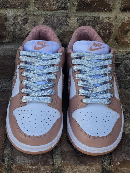 Custom Dunk Brown White with Rhinestones