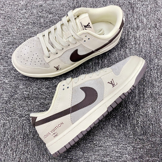 Custom Dunk Cream LV Logo