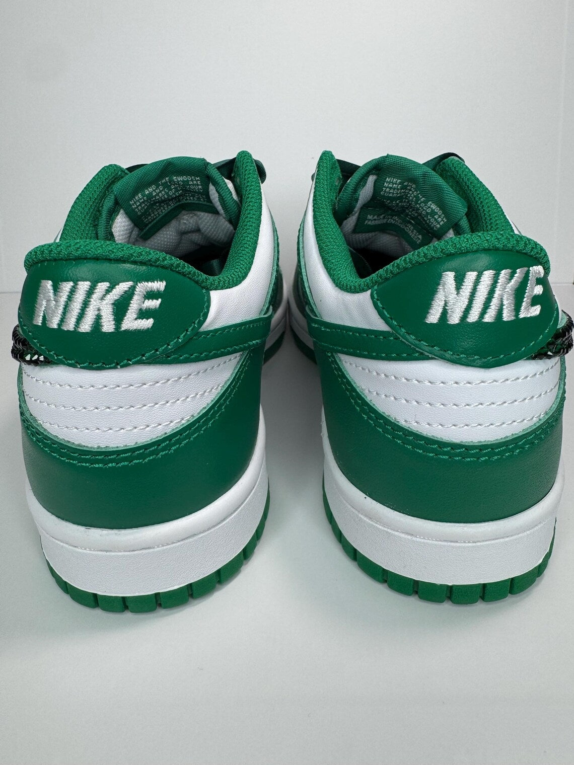 Custom Dunk Green Rhinestones Satin Laces