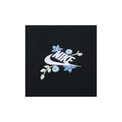 Custom Embroidery Nike Sweatshirt Black With Blue Floral