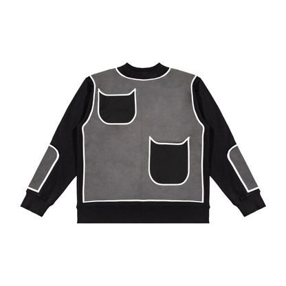 Custom Nike Sweatshirt Black Gray With White Outline Design