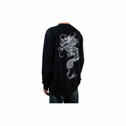 Custom Nike Sweatshirt Black White Dragon