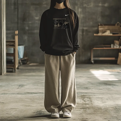 Custom Nike Sweatshirt Black With Descendants of God Graphic