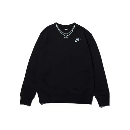 Custom Nike Sweatshirt Black With Metal Chain
