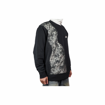 Custom Nike Sweatshirt Black With Paisley Pattern