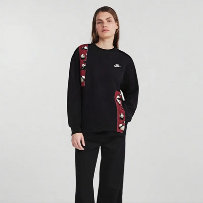 Custom Nike Sweatshirt Black With PAnda Pattern