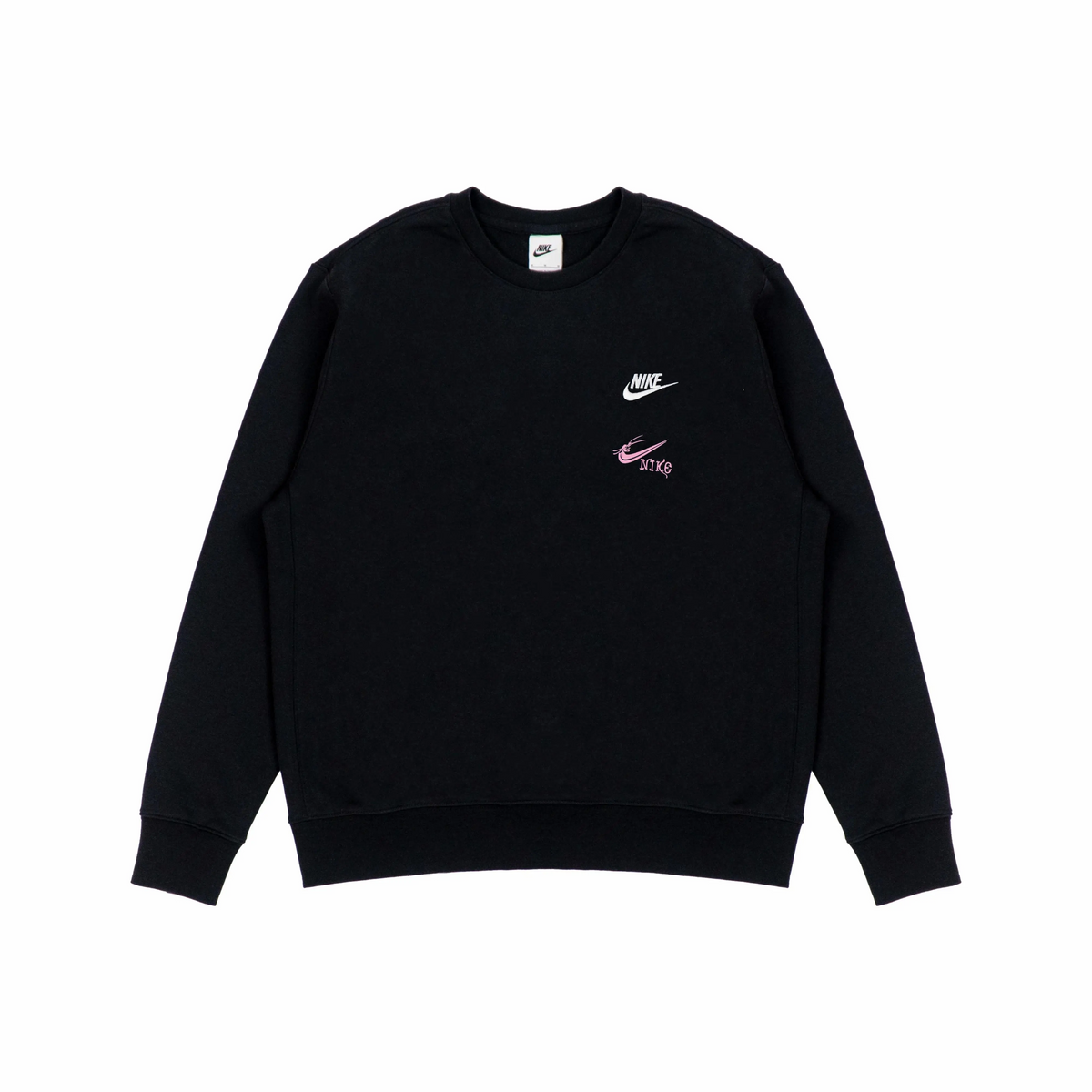 Custom Nike Sweatshirt Black With Pink Logo Design