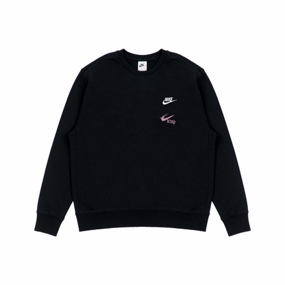 Custom Nike Sweatshirt Black With Pink Logo Design