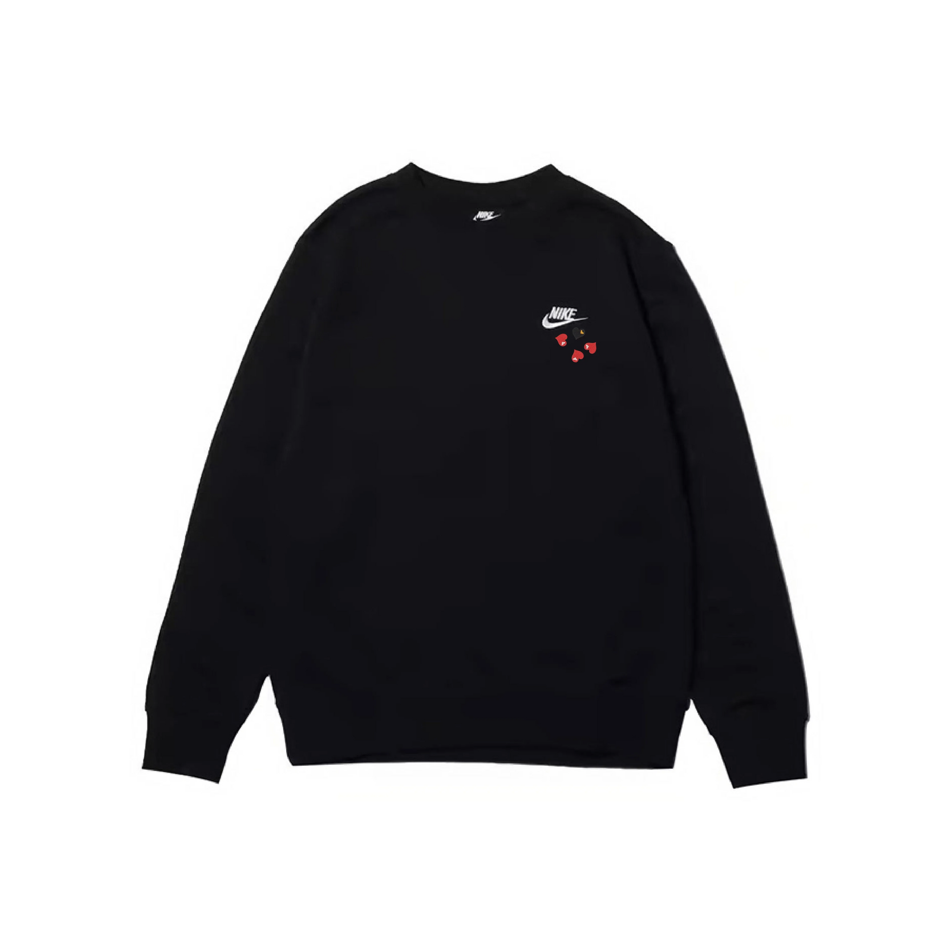 Custom Nike Sweatshirt Black With Red Heart