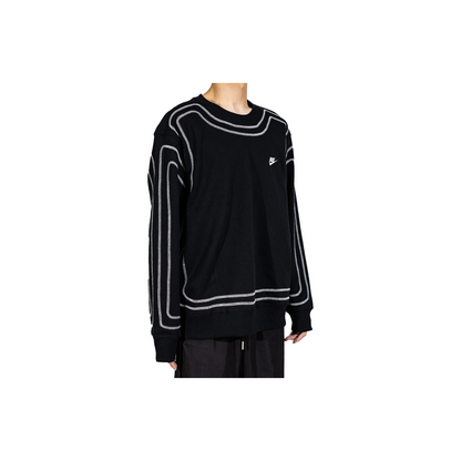 Custom Nike Sweatshirt Black With White Outline Pattern