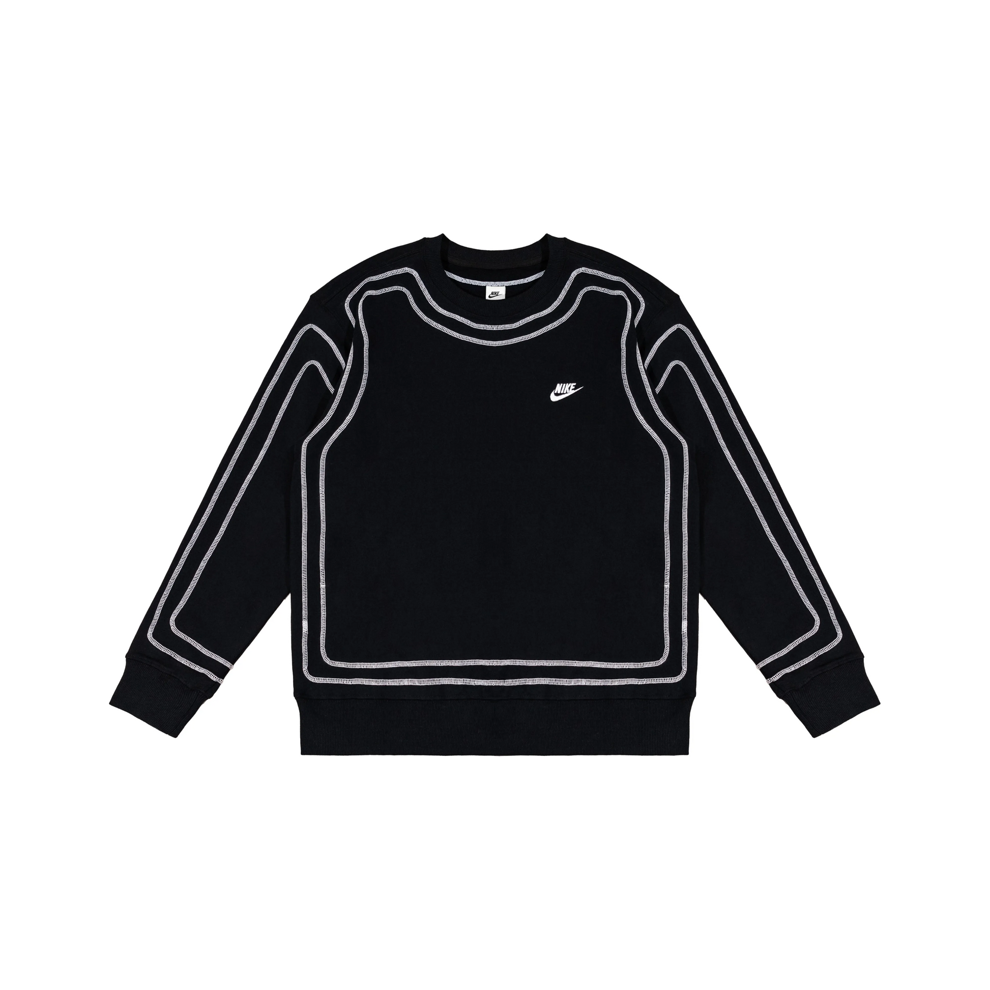 Custom Nike Sweatshirt Black With White Outline Pattern