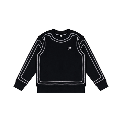 Custom Nike Sweatshirt Black With White Outline Pattern